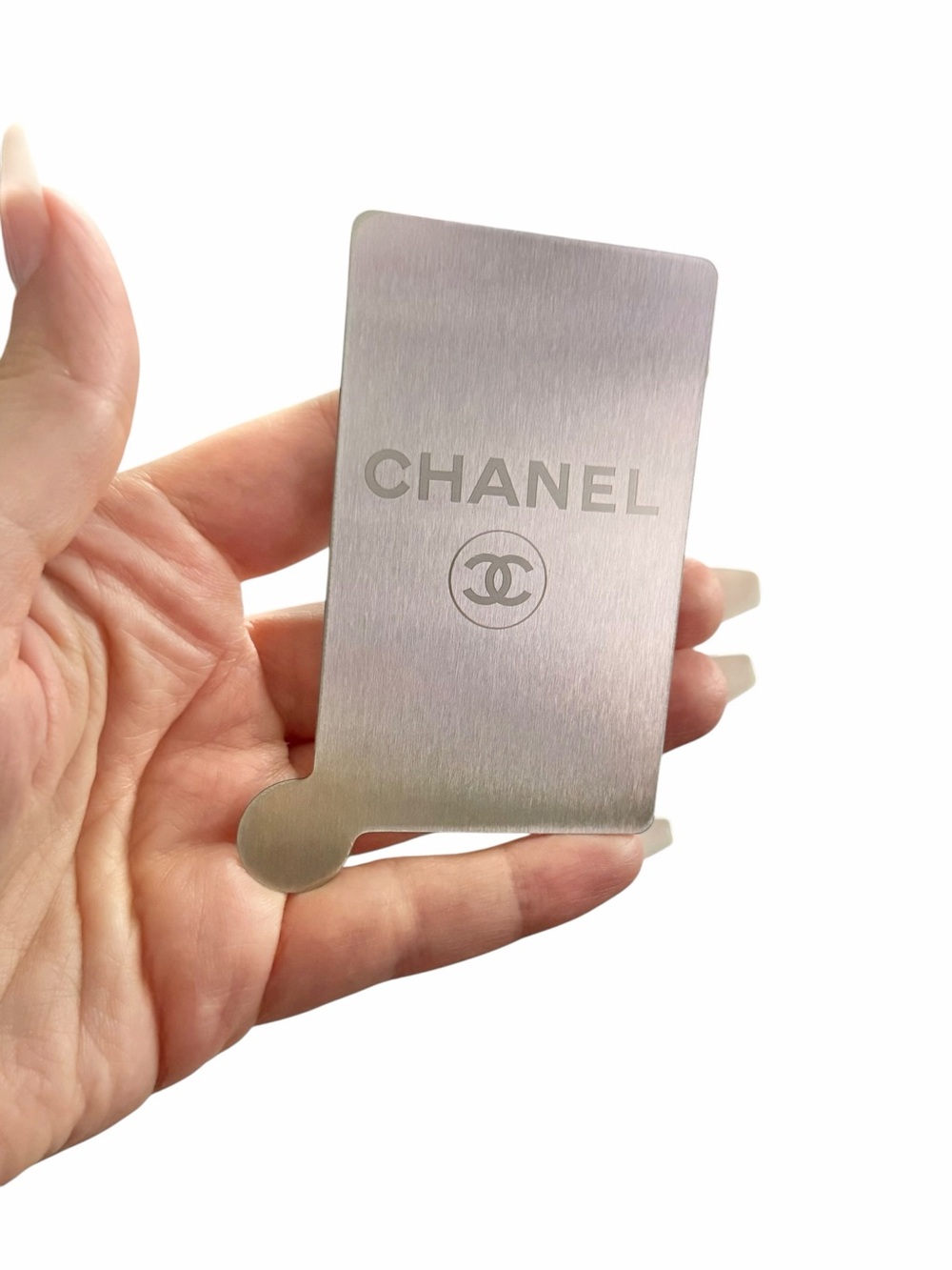 CHANEL Beauty VIP Gift Pink Card Holder Sleeve Silver Pocket Mirror With Box - Picture 6 of 11
